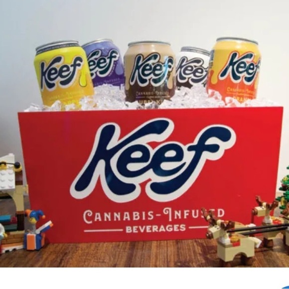 Cannabis Other - Keef Cannabis Infused Drink Merchandise Red & White Display One of A Kind